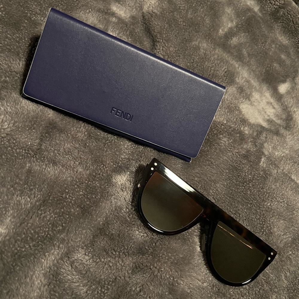 Authentic Fendi FF 0372/S Dark Havana/Grey Silver Mirrored Sunglasses